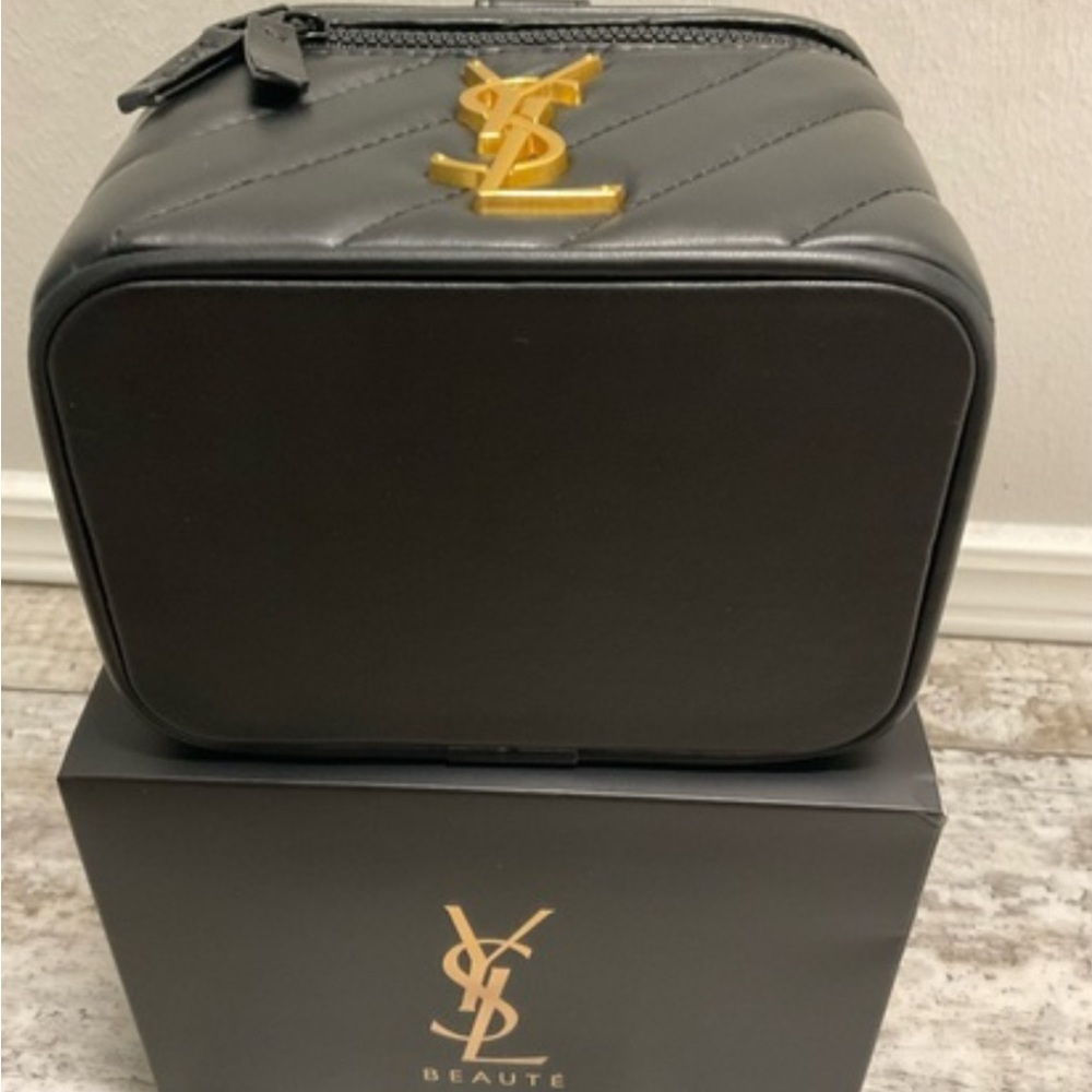 YSL Black Quilted Crossbody Bag with Gold Logo , crossbody strap, GWP . - Picture 6 of 11